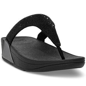 100$ FitFlop Lulu Faux Leather Embellished Sandals Women's Size 10 US Black